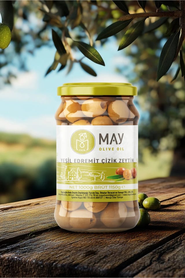 Yeşil Edremit Çizik Zeytin – 1 Kg | Taze, Katkısız, Ege’nin Seçkin Lezzeti